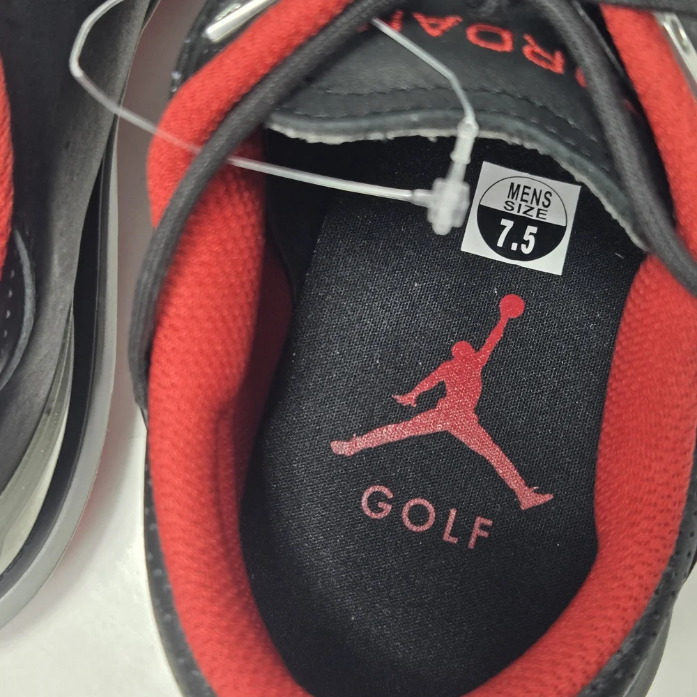 NIKE Jordan ADG 5 Black Red Golf Oxfords Shoes Size Men's 7.5 Women's 9.5